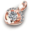 Round Diamonds 0.30CT Heart Pendant in 18KT Rose Gold