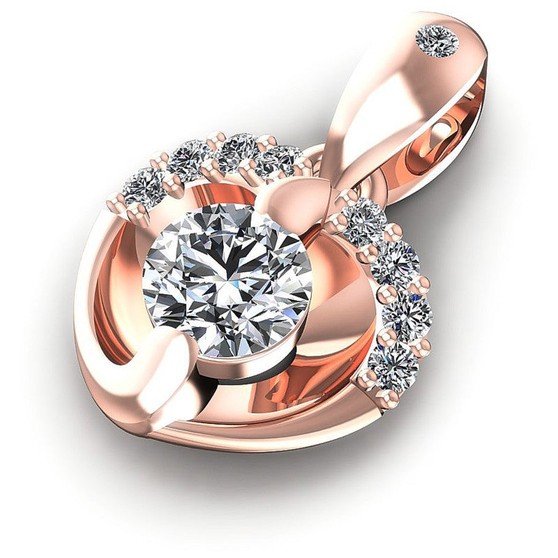 Classic Round Diamonds 0.30CT Heart Pendant