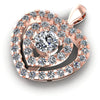 Round Diamonds 1.60CT Heart Pendant in 18KT Rose Gold