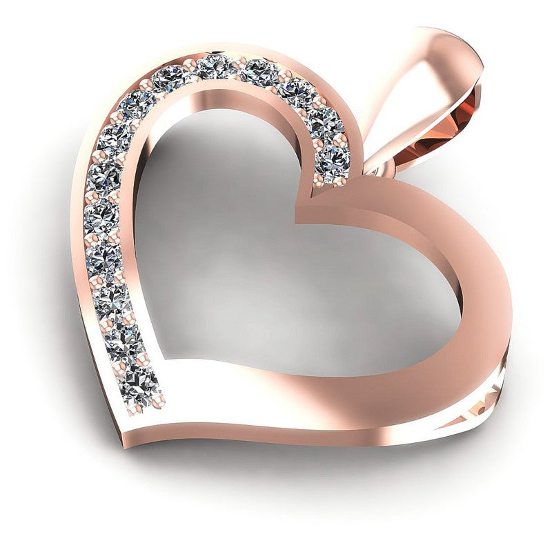 Superb Round Diamonds 0.25CT Heart Pendant