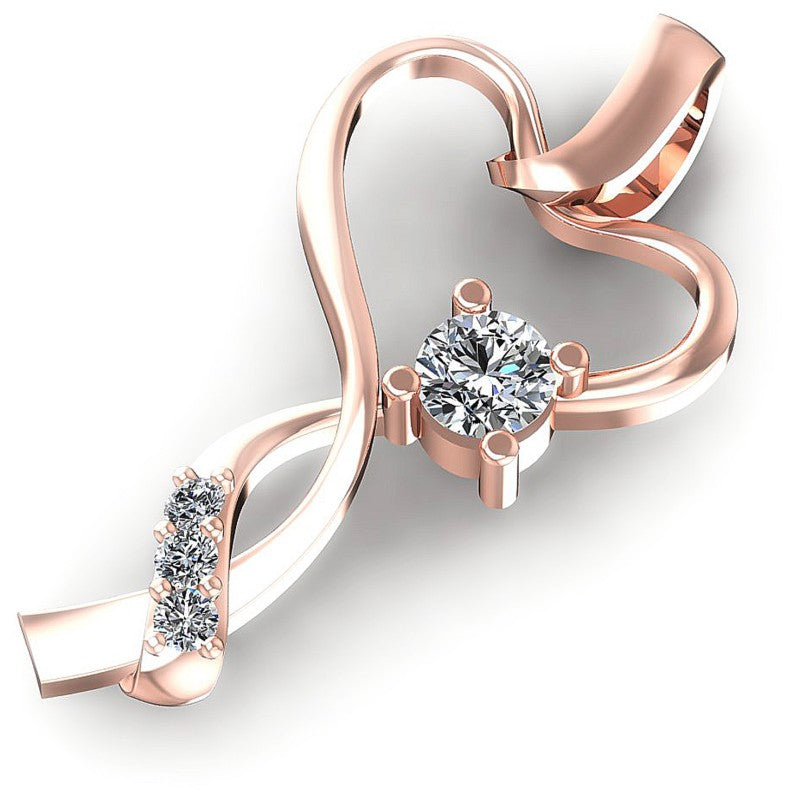 Elegant Round Diamonds 0.35CT Heart Pendant