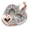 Elegant Round Diamonds 0.45CT Heart Pendant