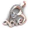 Round and Heart Diamonds 0.65CT Heart Pendant in 18KT Rose Gold