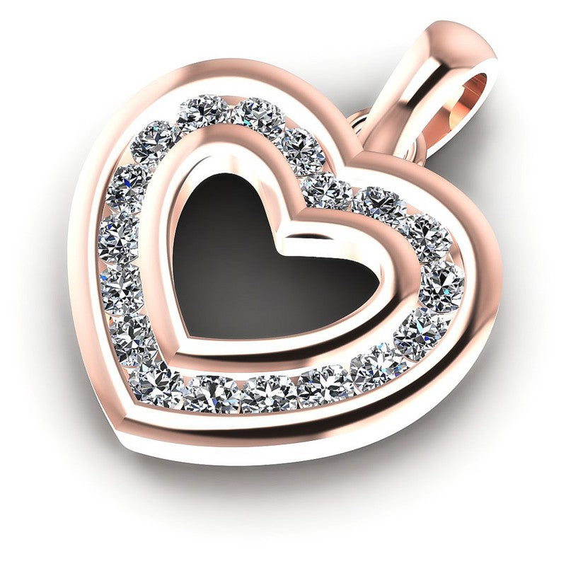 Distinctive Round Diamonds 0.25CT Heart Pendant