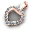 Round Diamonds 0.40CT Heart Pendant in 18KT Rose Gold