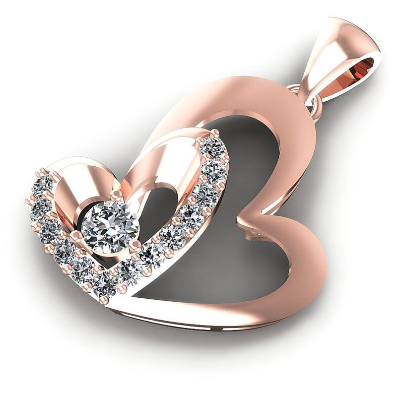 Exceptional Round Diamonds 0.45CT Heart Pendant