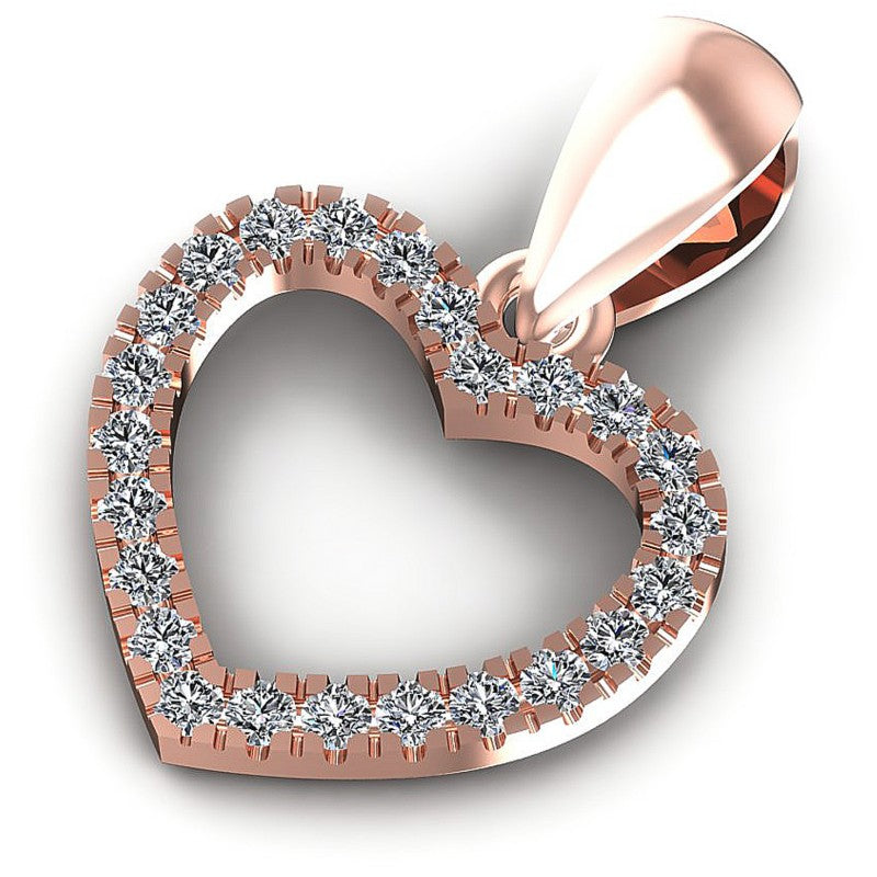 Brilliant Round Diamonds 0.15CT Heart Pendant