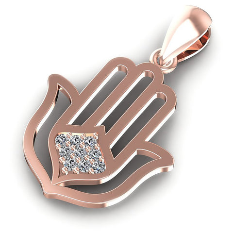 Round Cut Diamonds Fashion Pendant in 18KT Rose Gold