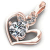 Round Diamonds 0.55CT Heart Pendant in 18KT Rose Gold