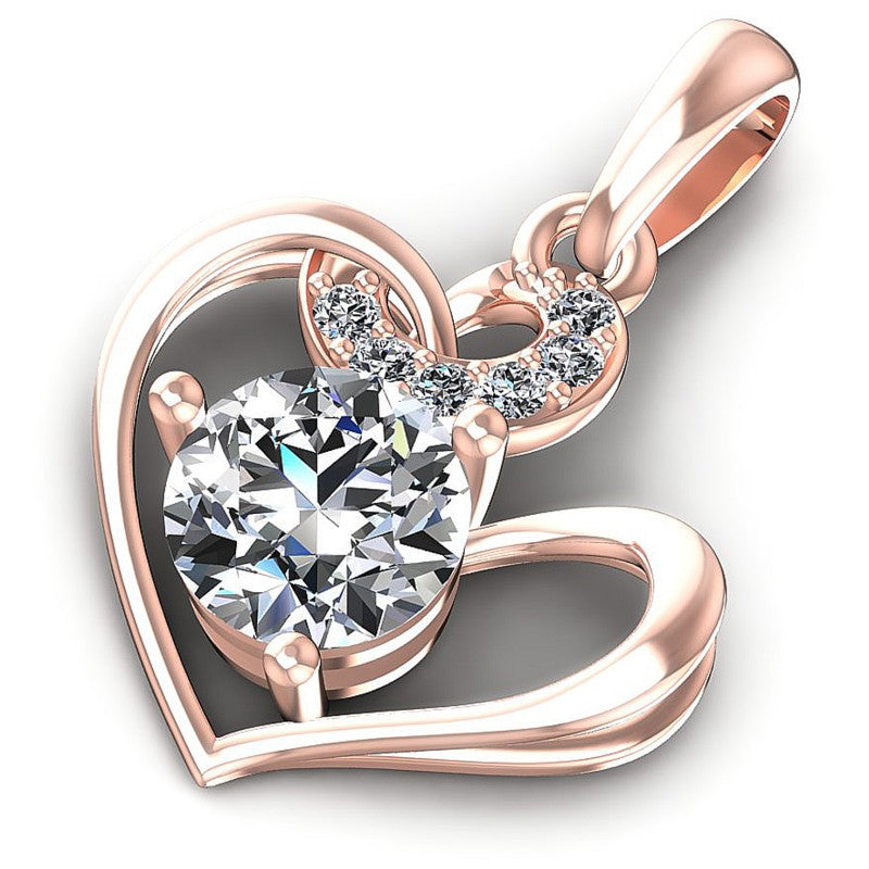 Beautiful Round Diamonds 0.55CT Heart Pendant
