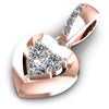 Princess and Round Diamonds 0.25CT Heart Pendant in 18KT Rose Gold