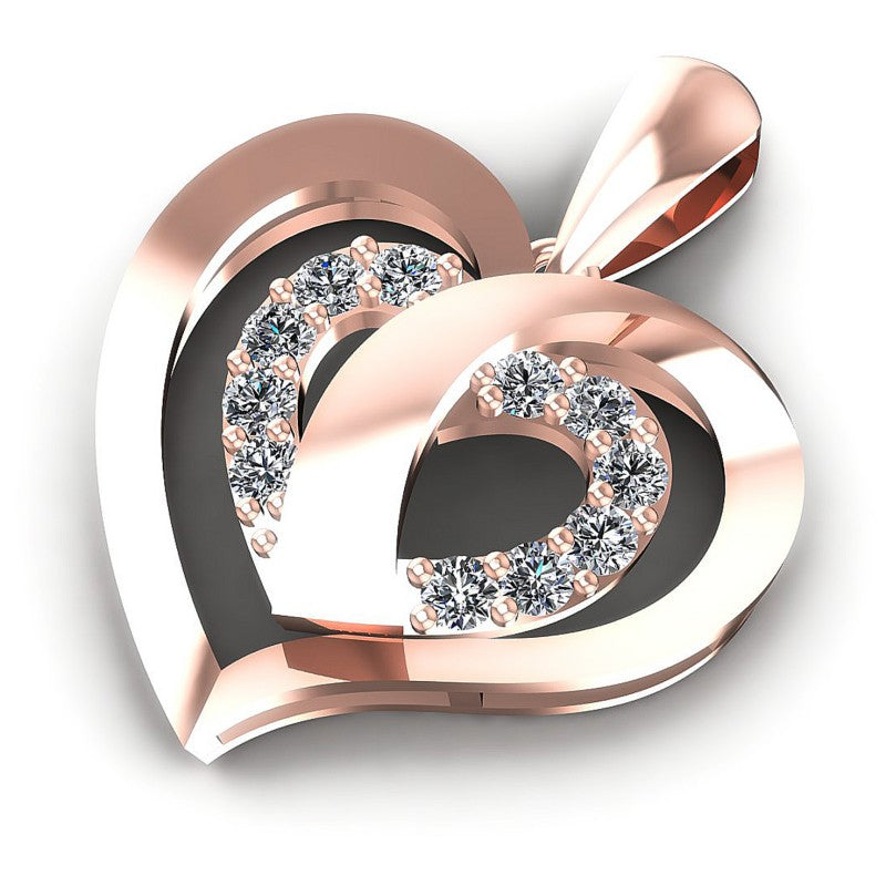 Beautiful Round Diamonds 0.65CT Heart Pendant