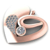 Round Diamonds 1.65CT Heart Pendant in 18KT Rose Gold