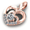Round Diamonds 0.30CT Heart Pendant in 18KT Rose Gold