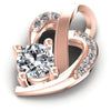 Round Diamonds 0.65CT Heart Pendant in 18KT Rose Gold