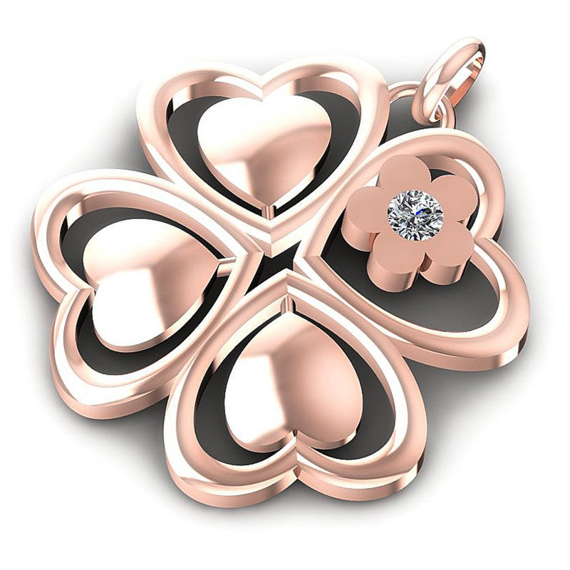 Spectacular Round Diamonds 0.05CT Heart Pendant