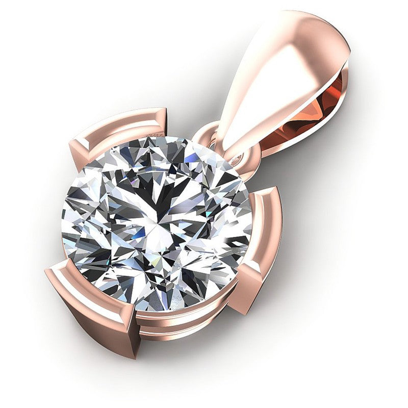 Round Diamonds 0.35CT Solitaire Pendant in 18KT Rose Gold