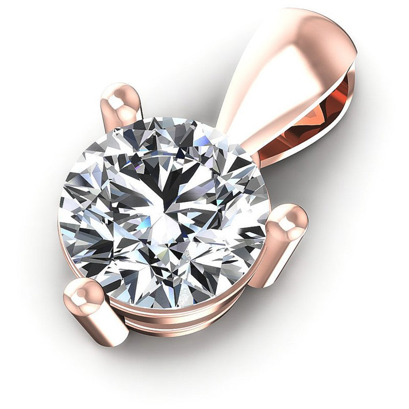 Round Diamonds 0.35CT Solitaire Pendant in 18KT Rose Gold