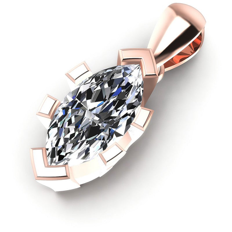 Marquise Diamonds 0.35CT Solitaire Pendant in 18KT Rose Gold
