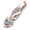 Round and Heart Diamonds 0.55CT Fashion Pendant in 18KT Rose Gold