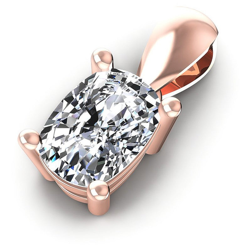 Cushion Diamonds 0.35CT Solitaire Pendant in 18KT Rose Gold