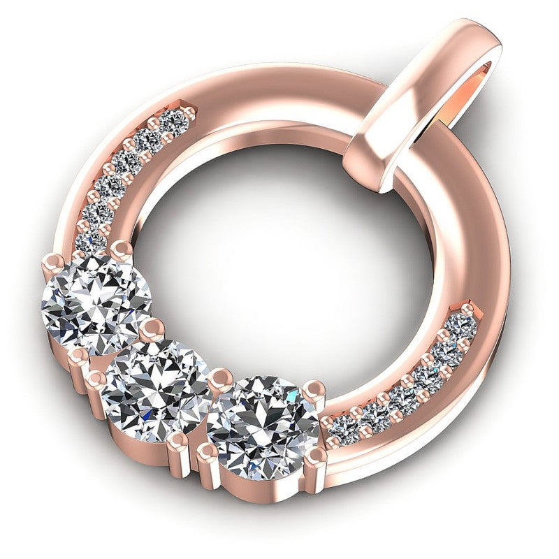 Round Diamonds 1.00CT Fashion Pendant in 18KT Rose Gold