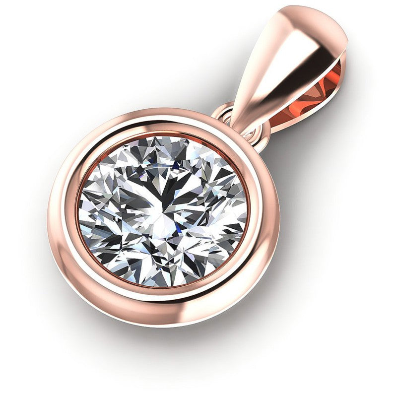 Round Diamonds 0.35CT Solitaire Pendant in 18KT Rose Gold