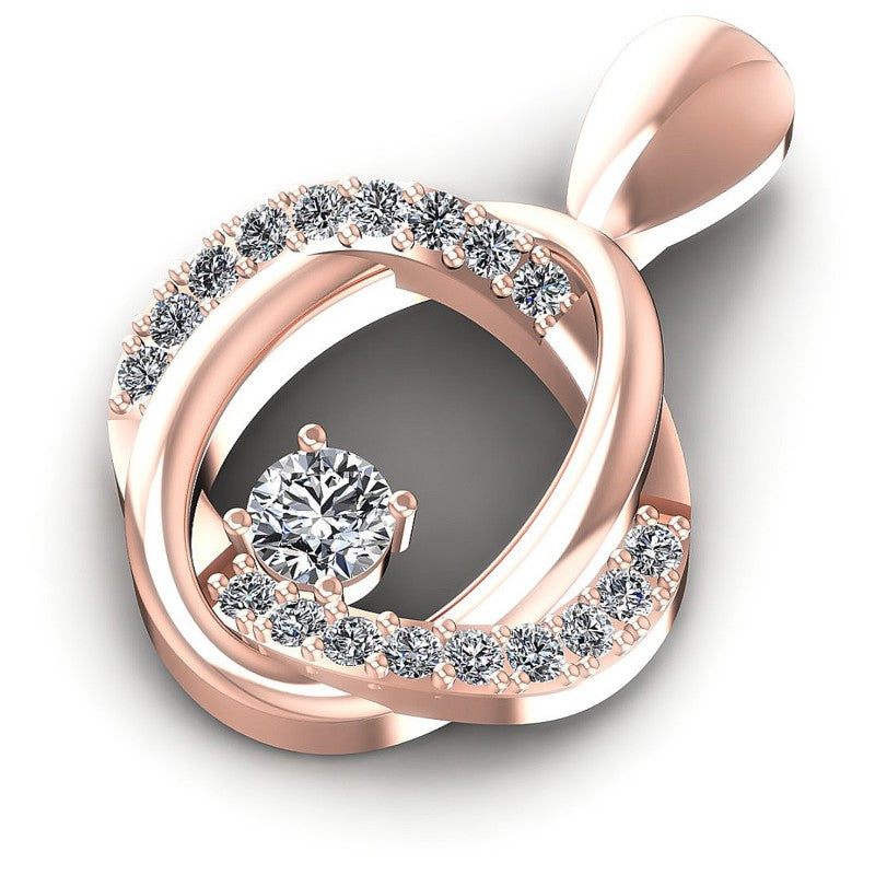 Round Diamonds 0.20CT Fashion Pendant in 18KT Rose Gold