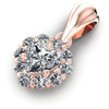 Round and Heart Diamonds 0.65CT Halo Pendant in 18KT Rose Gold