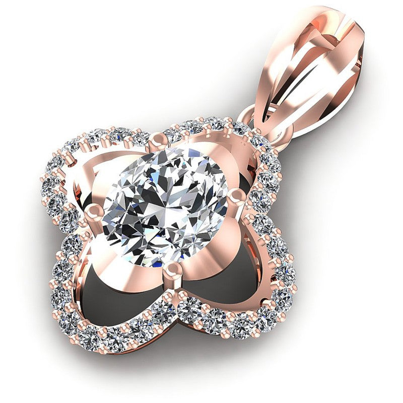 Distinctive Round and Oval Diamonds 1.00CT Fashion Pendant