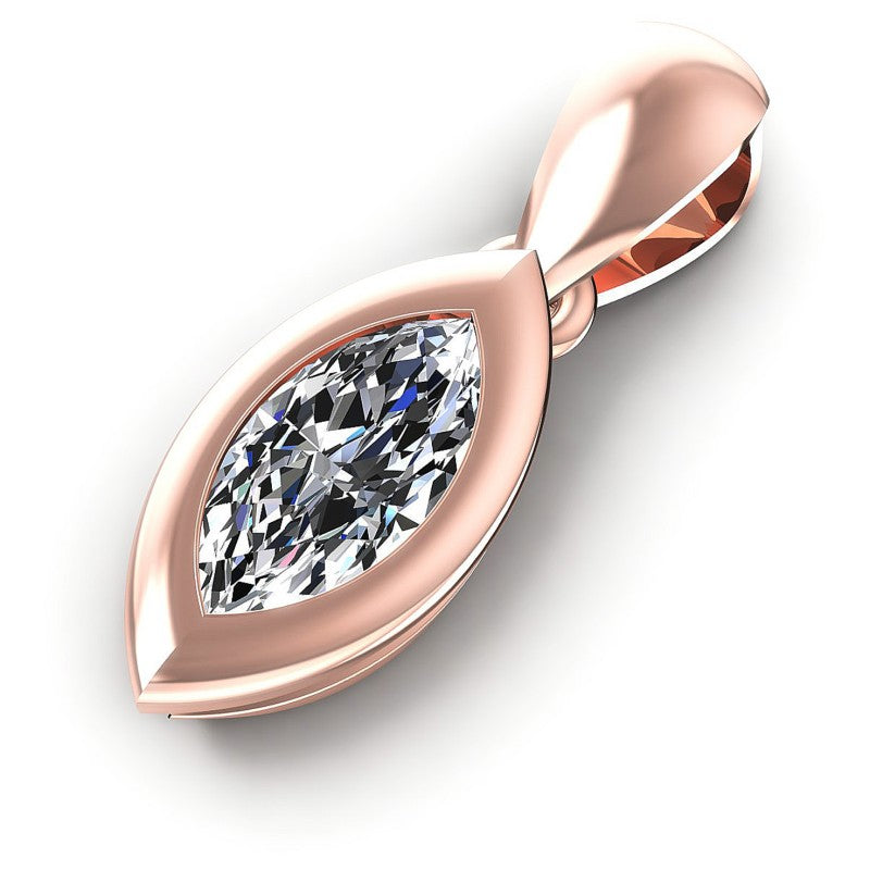 Marquise Diamonds 0.35CT Solitaire Pendant in 18KT Rose Gold