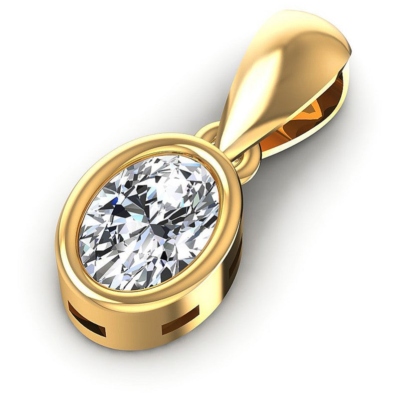 Oval Diamonds 0.35CT Solitaire Pendant in 14KT Rose Gold