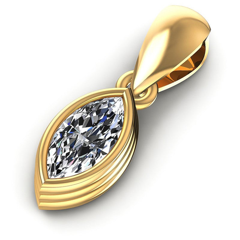Marquise Diamonds 0.35CT Solitaire Pendant in 14KT Rose Gold