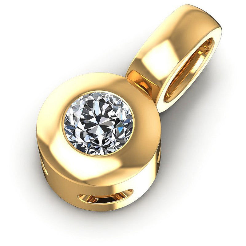 Round Diamonds 0.20CT Solitaire Pendant in 14KT Rose Gold