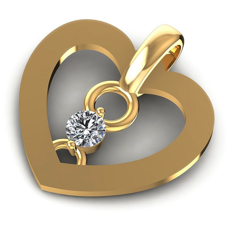 Round Diamonds 0.10CT Heart Pendant in 14KT Rose Gold