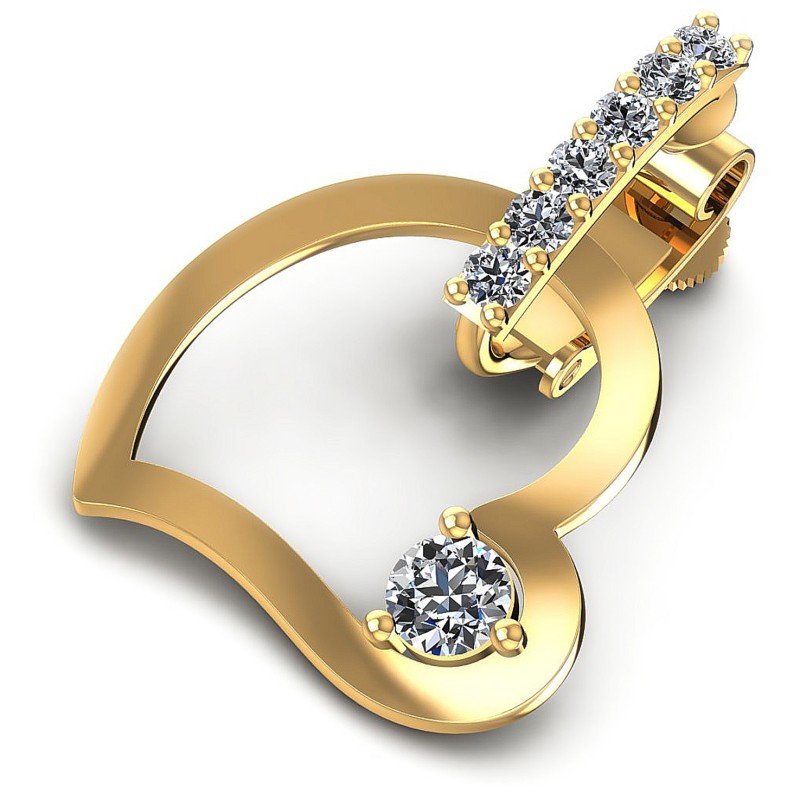 Charming Round Diamonds 0.20CT Heart Pendant