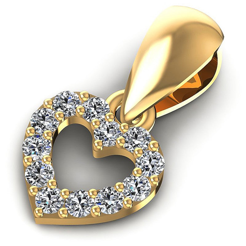 Round Diamonds 0.10CT Heart Pendant in 14KT Rose Gold
