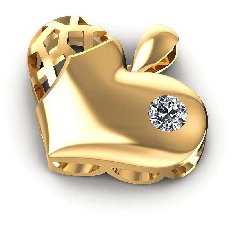Superb Round Diamonds 0.20CT Heart Pendant