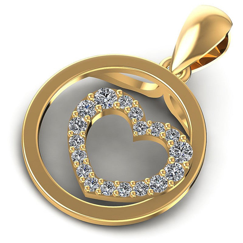 Timeless Round Diamonds 0.20CT Heart Pendant