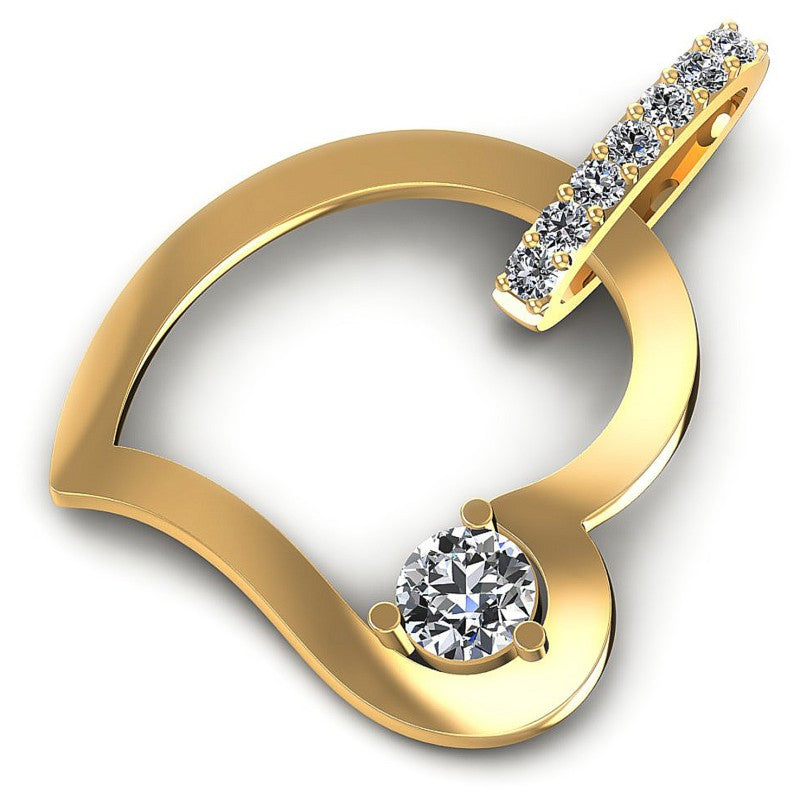 Charming Round Diamonds 0.40CT Heart Pendant