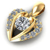 Round Diamonds 0.70CT Heart Pendant in 14KT Rose Gold