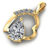 Incredible Round and Pear Diamonds 1.00CT Heart Pendant