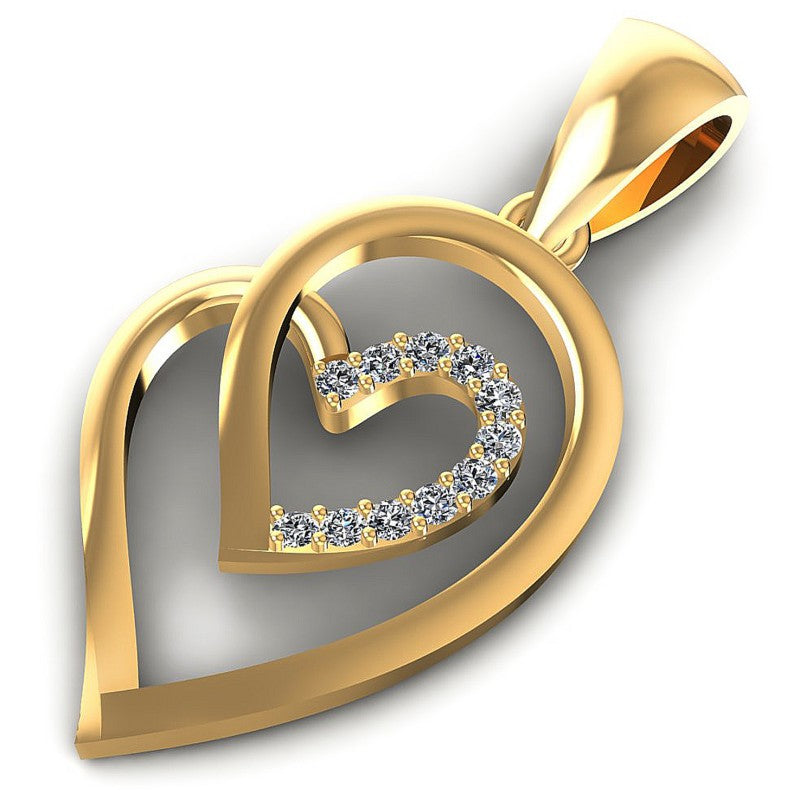 Magnificent Round Diamonds 0.10CT Heart Pendant