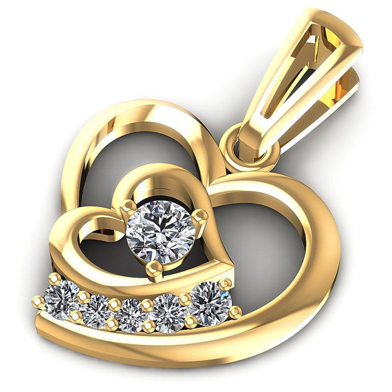 Timeless Round Diamonds 0.25CT Heart Pendant