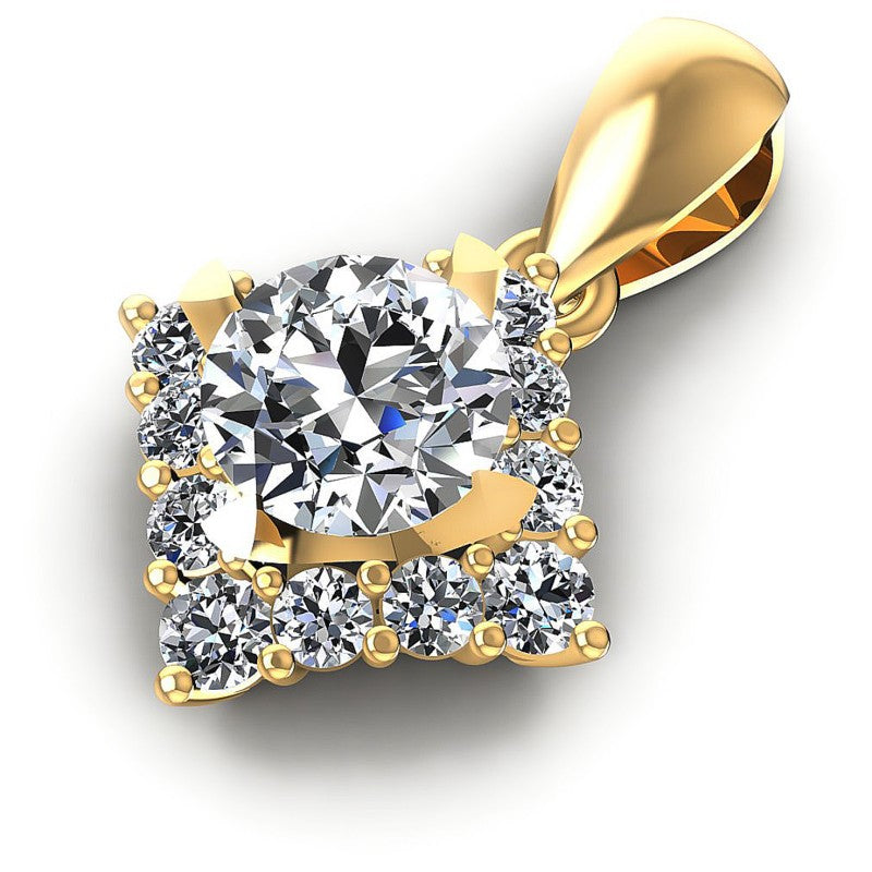 Round Diamonds 0.55CT Halo Pendant in 14KT Rose Gold
