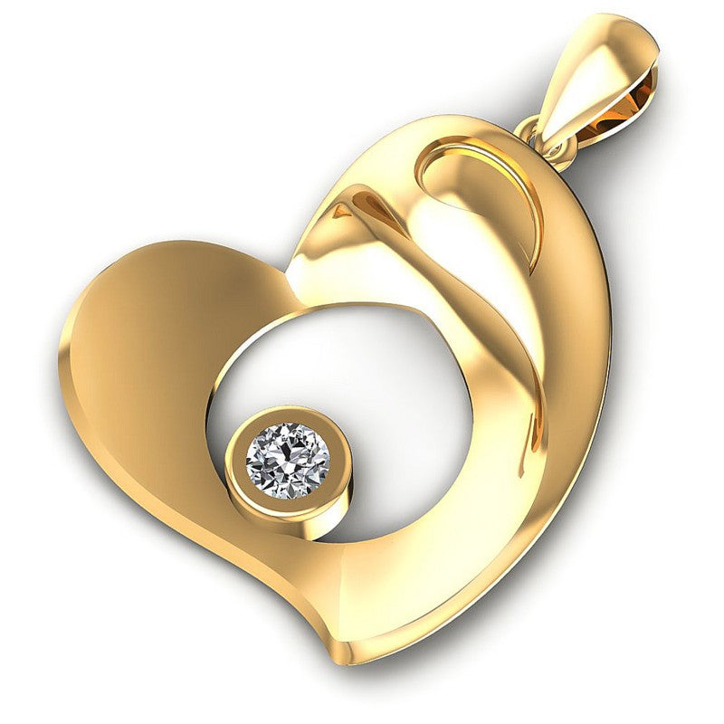Classic Round Diamonds 0.10CT Heart Pendant