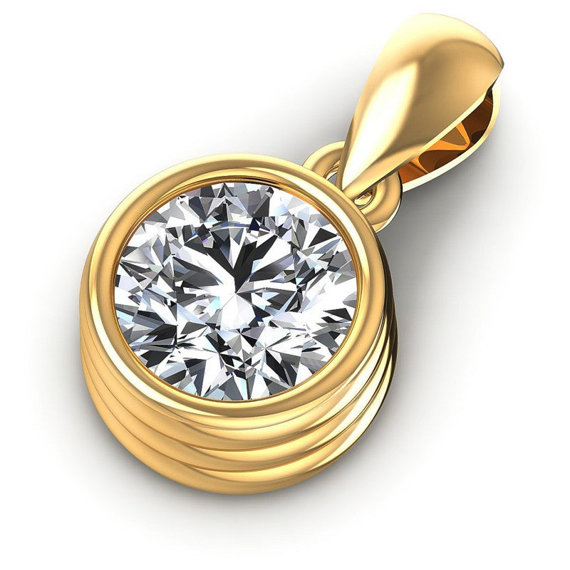 Round Diamonds 0.35CT Solitaire Pendant in 14KT Rose Gold