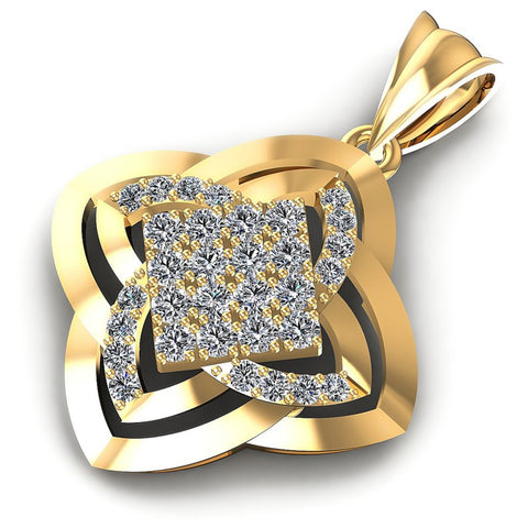 Round Diamonds 0.95CT Fashion Pendant in 14KT Rose Gold