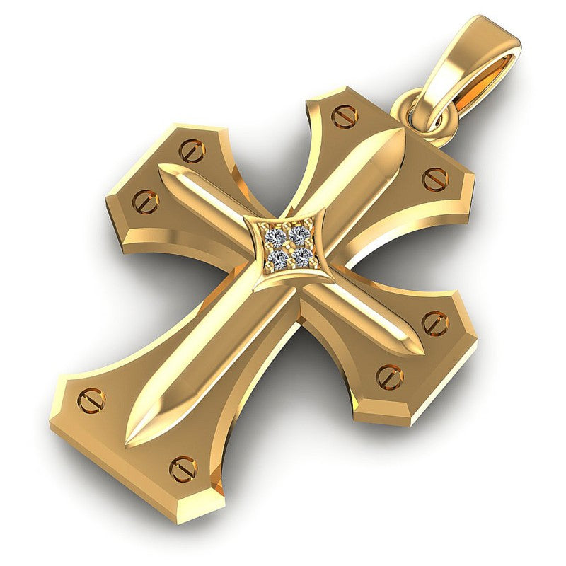 Round Diamonds 0.05CT Religious Pendant in 14KT Rose Gold