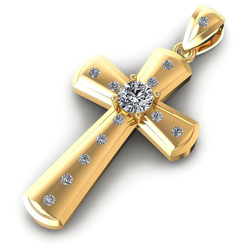 Round Diamonds 0.35CT Religious Pendant in 14KT Rose Gold